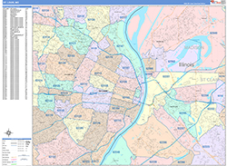 St. Louis Wall Map Color Cast Style 2026